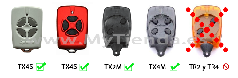 Mando garaje Aprimatic TX4E, TX4S, TX2M y TX4M