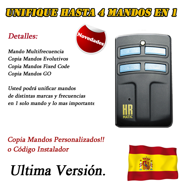 Mando garaje universal 868 - duplicado de mandos de garaje